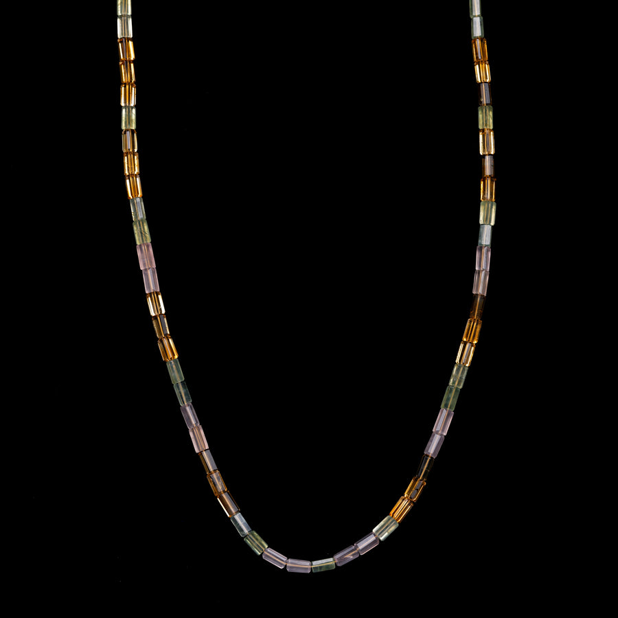 long multi color gem necklace