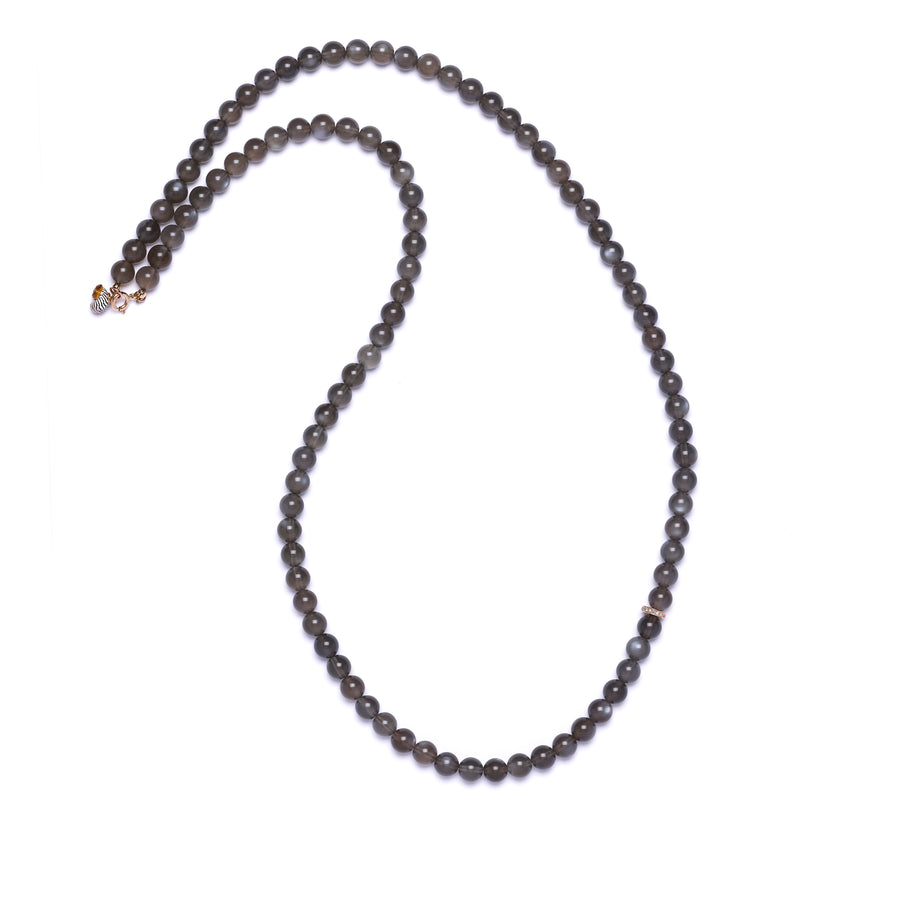 grey moonstone and diamond necklace