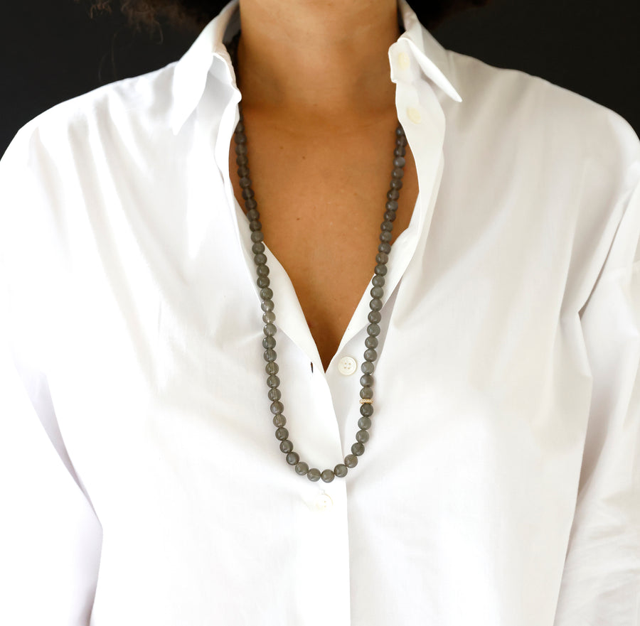 grey moonstone and diamond necklace