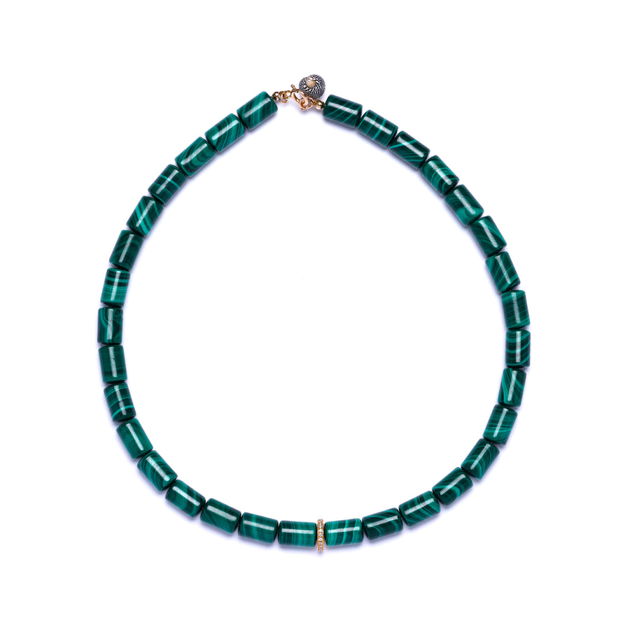 malachite and diamond necklace