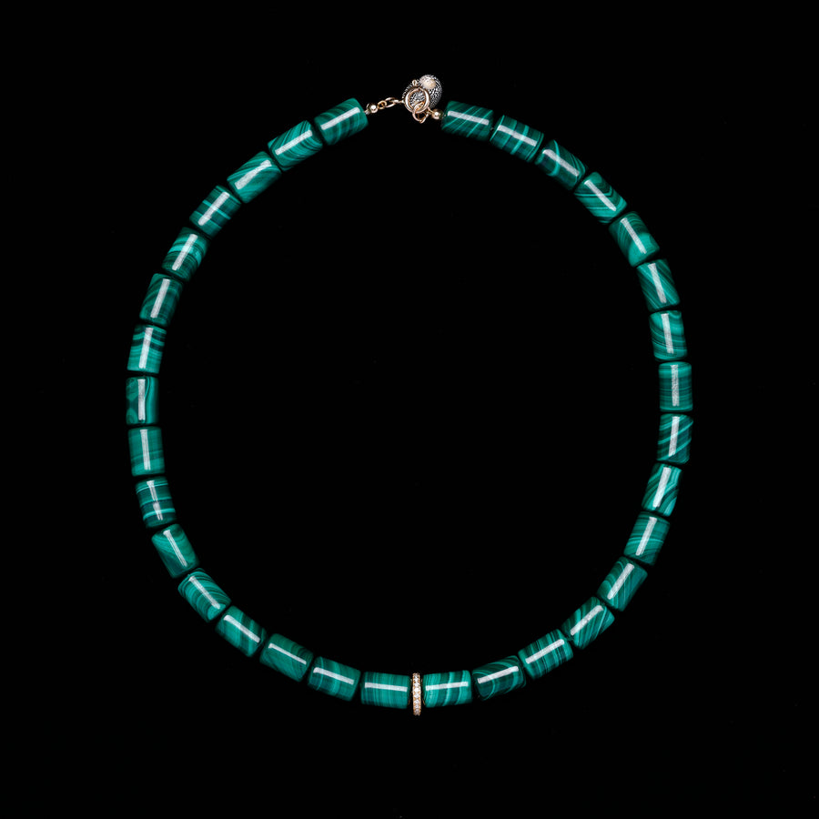 malachite and diamond necklace