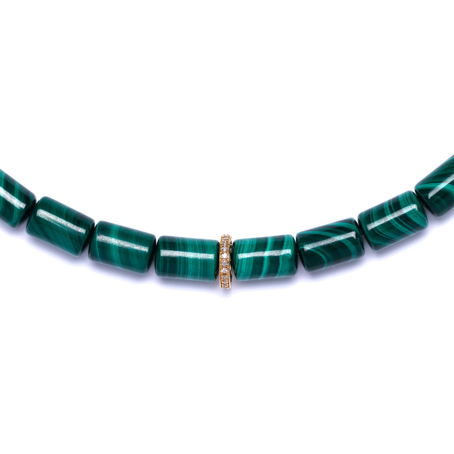 malachite and diamond necklace