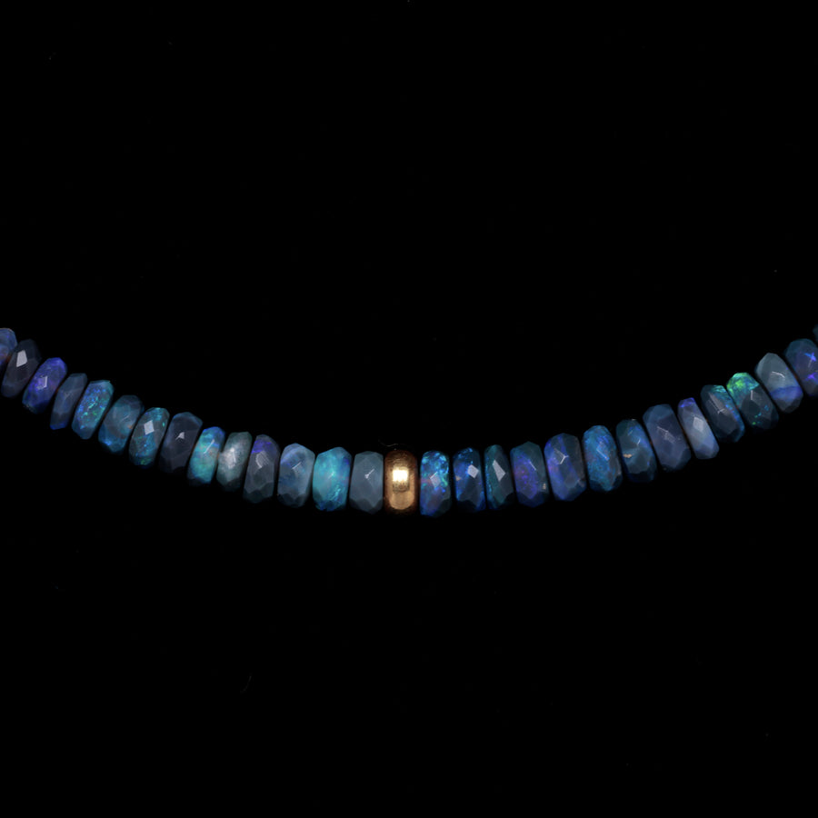 Australian opal necklace (faceted, blue)