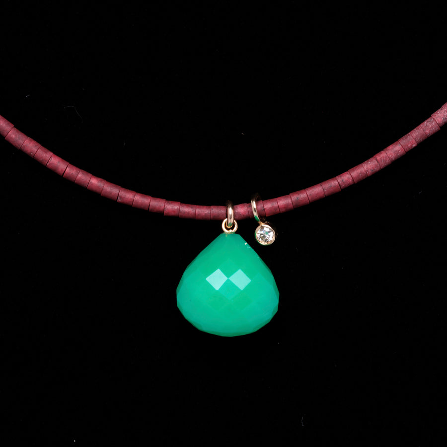 chrysoprase and brown onyx necklace
