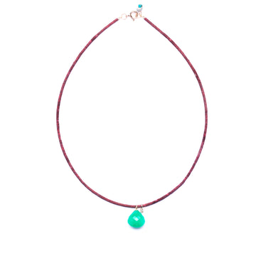 chrysoprase and brown onyx necklace