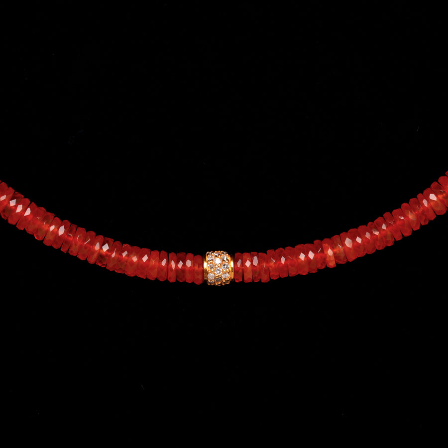 carnelian and diamond necklace