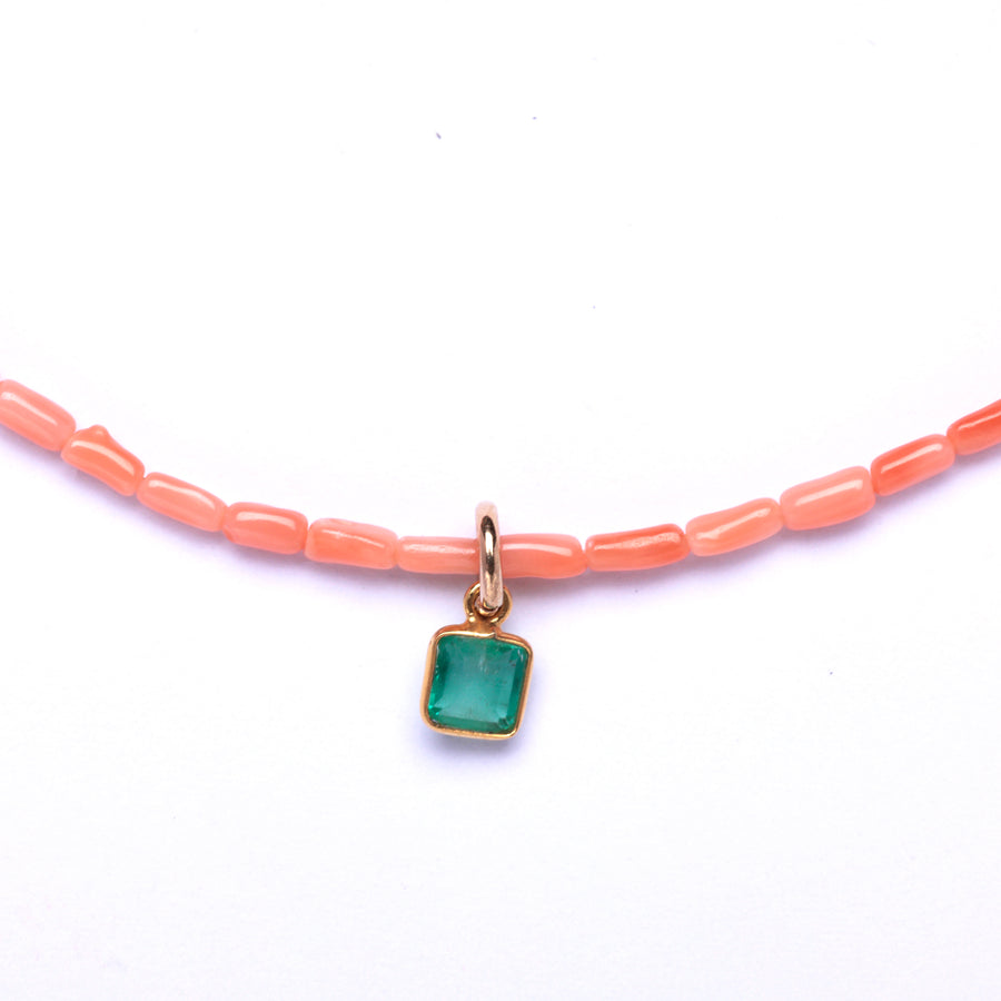 emerald charm necklace