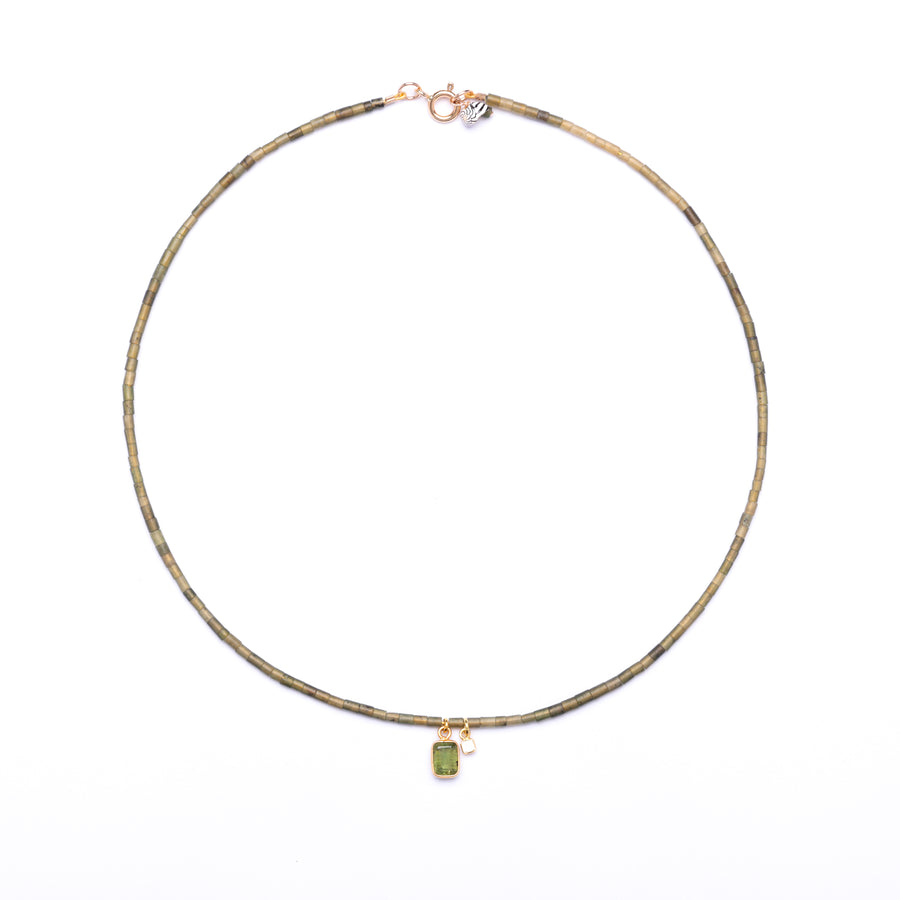 jade, tourmaline and diamond necklace