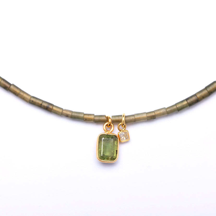 jade, tourmaline and diamond necklace