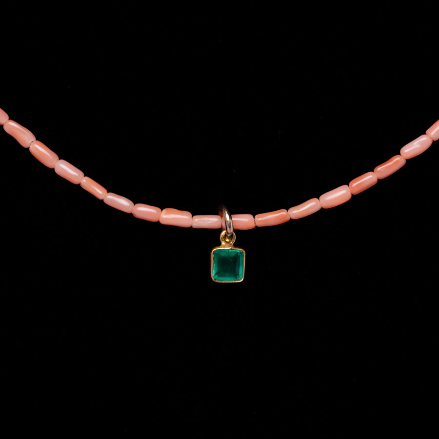 emerald charm necklace