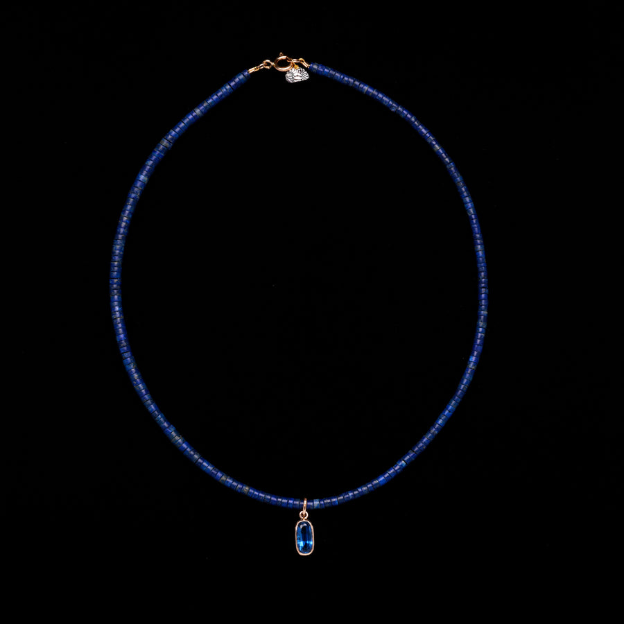 Lapis and kyanite necklace