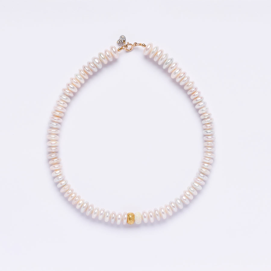 Pearl, gold and Opal necklace