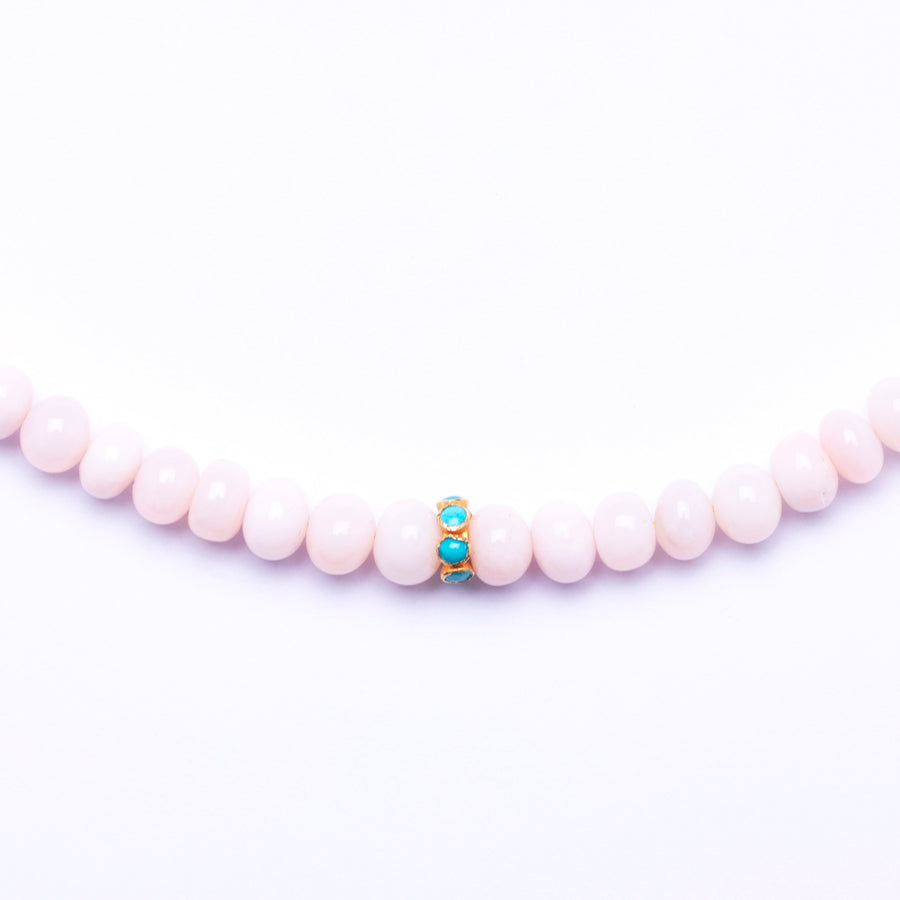 pink opal and turquoise necklace