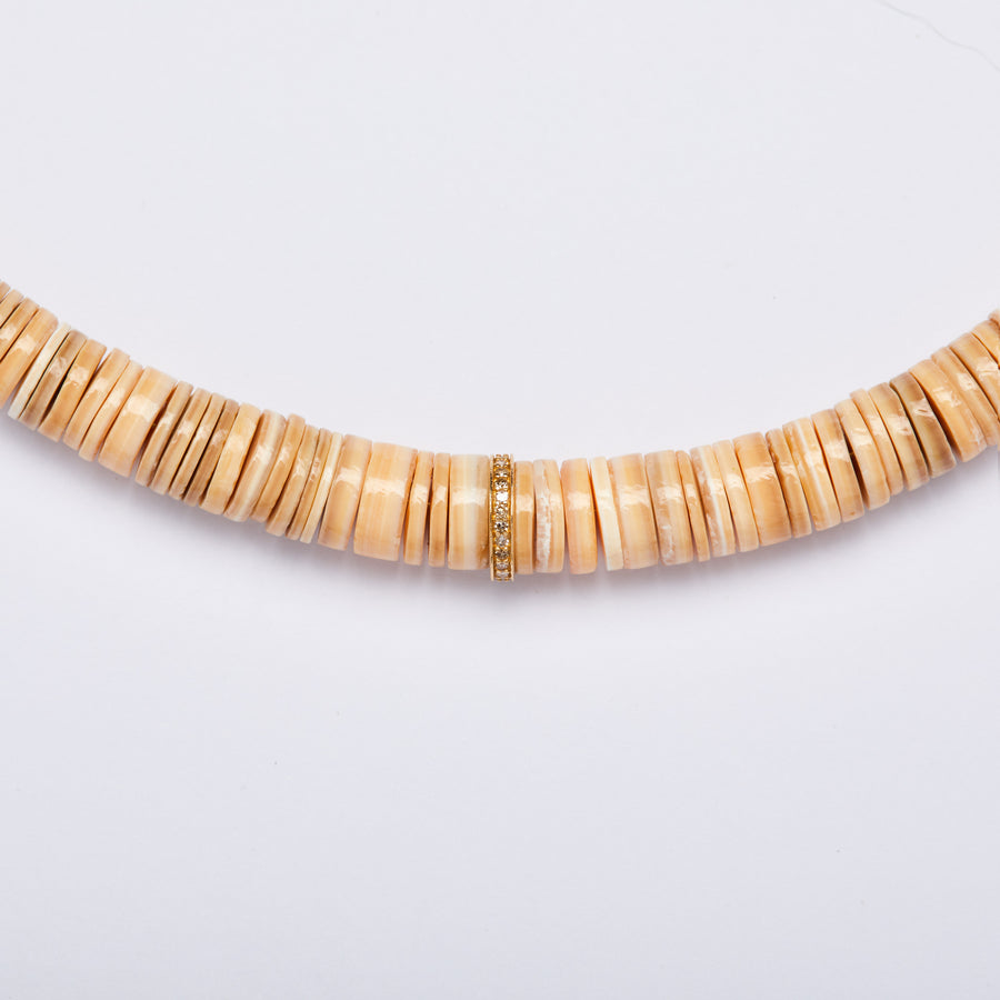 Shell and Diamond Gold Necklace (3 colors)