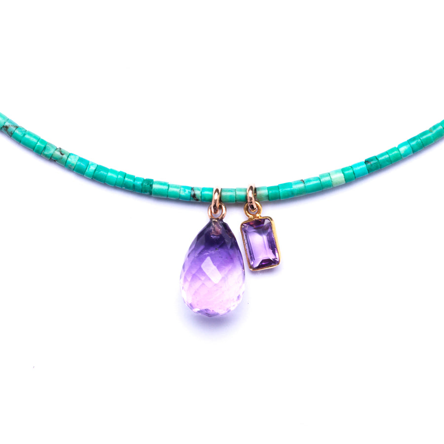 turquoise and amethyst necklace