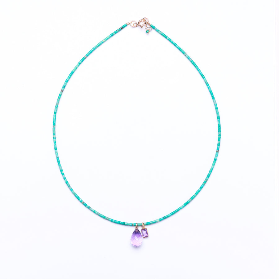 turquoise and amethyst necklace