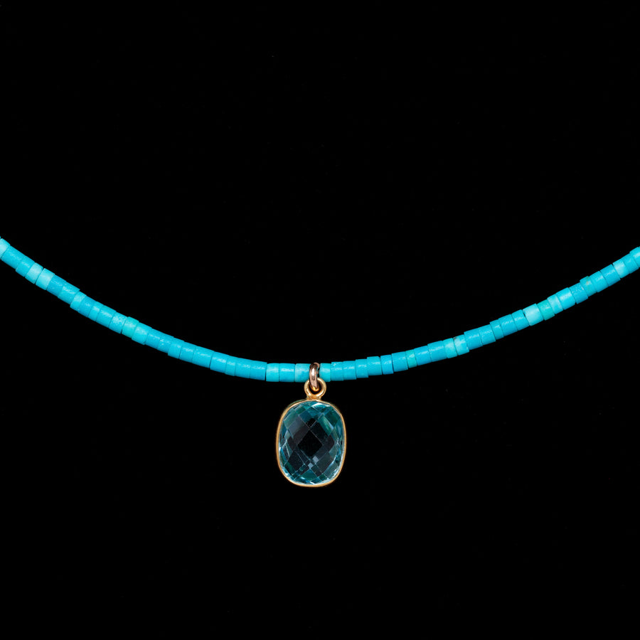 Blue topaz and turquoise necklace