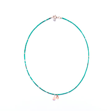 orange sapphire and turquoise necklace
