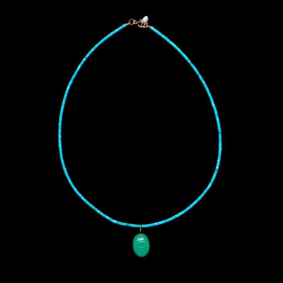 Turquoise and chrysoprase necklace