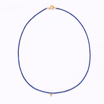 Lapis Lazuli and diamond drop necklace