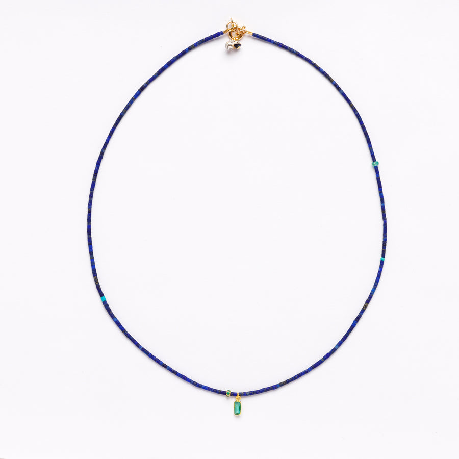 Lapis lazuli and Emerald necklace