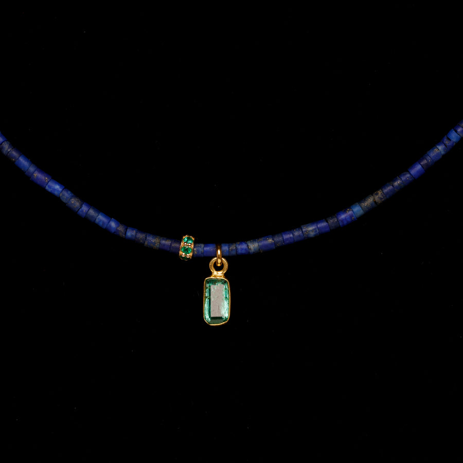 Lapis lazuli and Emerald necklace