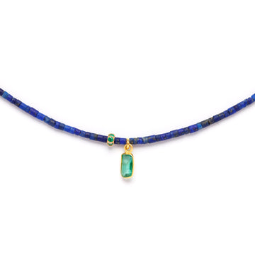 Lapis lazuli and Emerald necklace