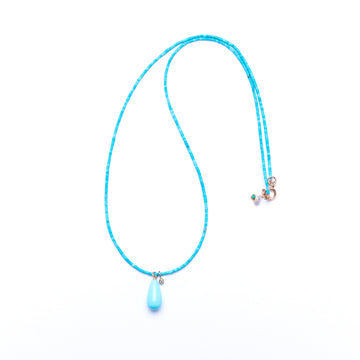 Turquoise and Diamond Charm Necklace