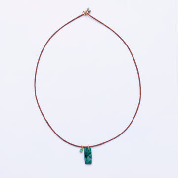 onyx, chrysocolla and emerald necklace
