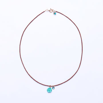 turquoise flower and aquamarine necklace