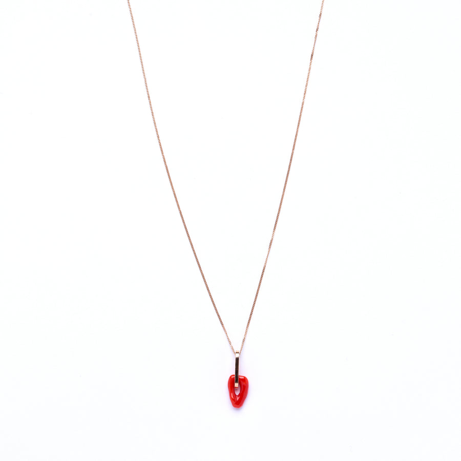 Link coral chain necklace