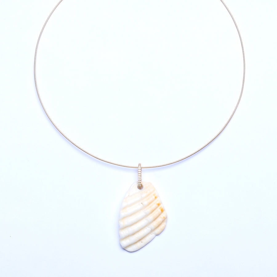 Diamond Shell gold collar necklace