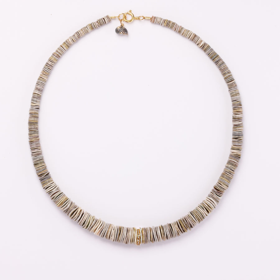 Shell and Diamond Gold Necklace (3 colors)