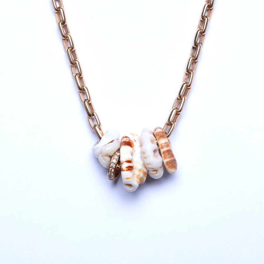 diamond and shell necklace