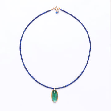 Tourmaline pendant and Lapis lazuli necklace