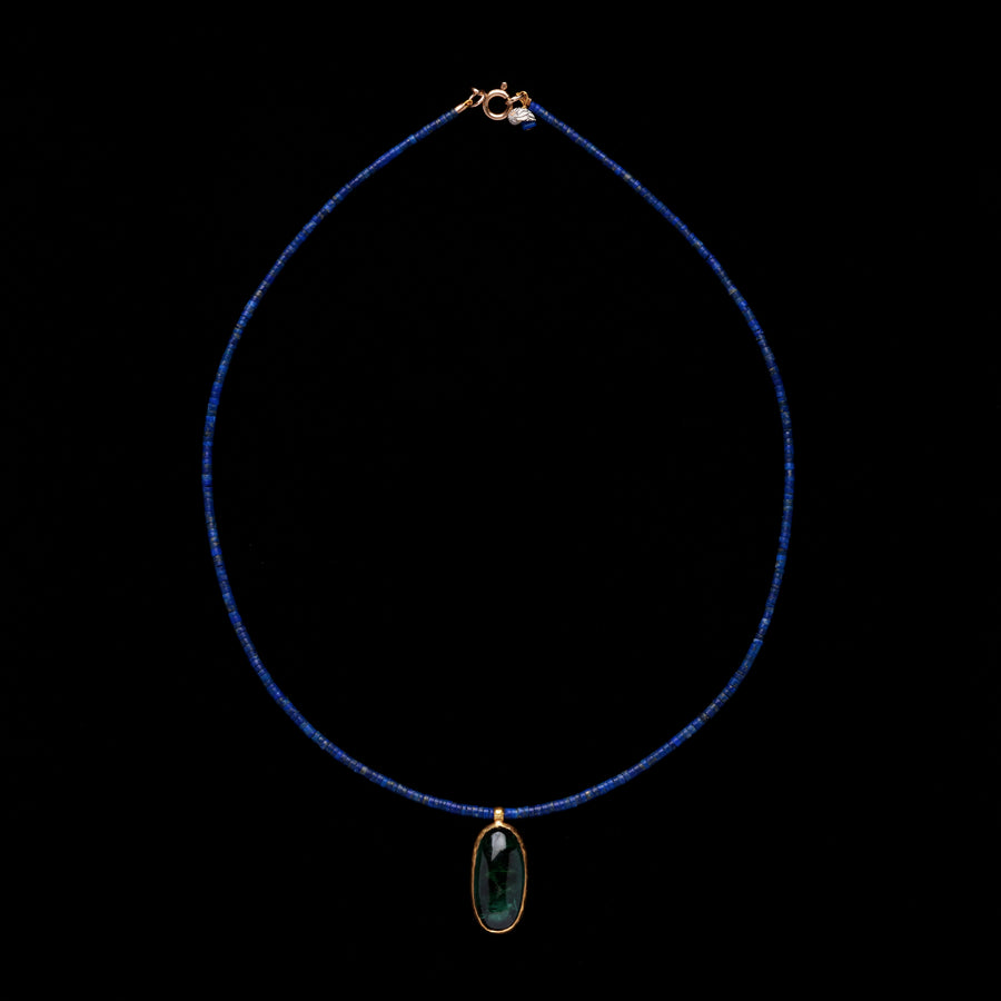 Tourmaline pendant and Lapis lazuli necklace