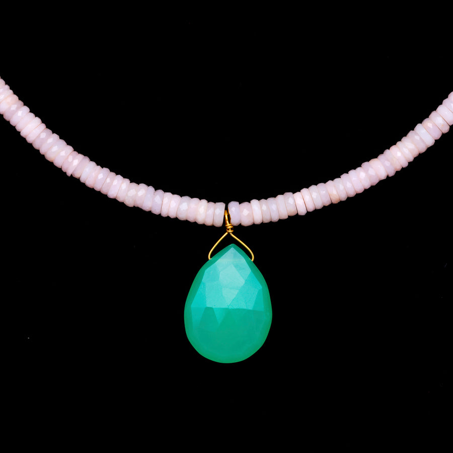 pink opal and chrysoprase necklace