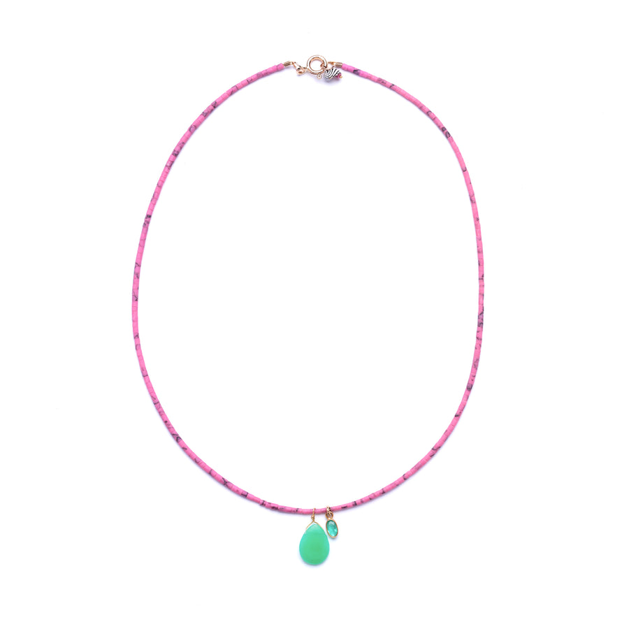 CHRYSOPRASE and emerald necklace