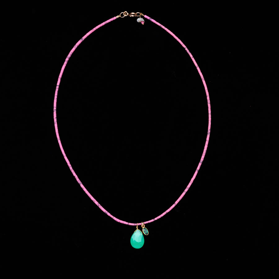 CHRYSOPRASE and emerald necklace