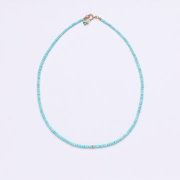 Tiny Turquoise and Diamond necklace