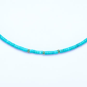 turquoise and emerald bead necklace