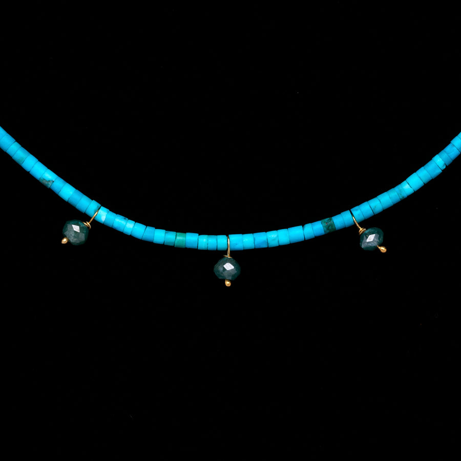 turquoise and blue diamond necklace