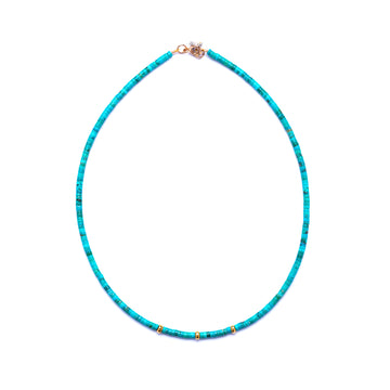 turquoise and gold bead necklace