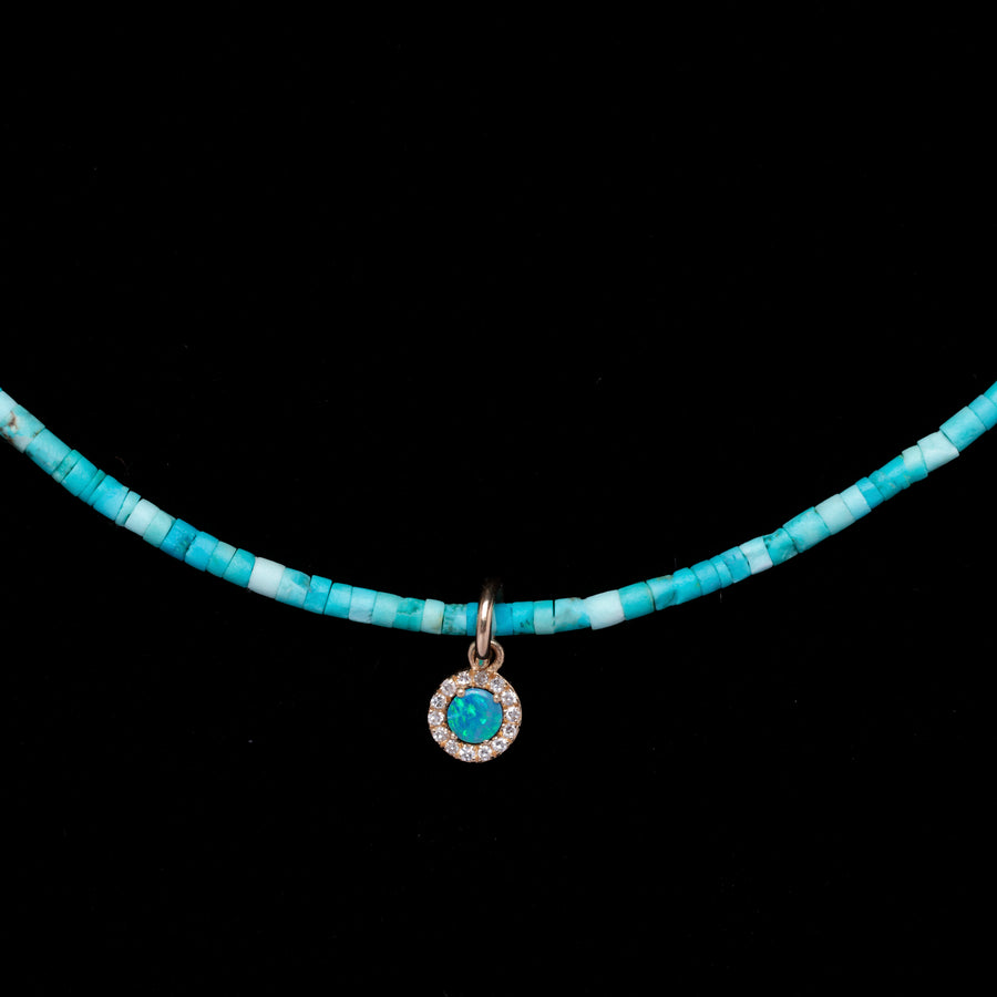 turquoise diamond and opal necklace