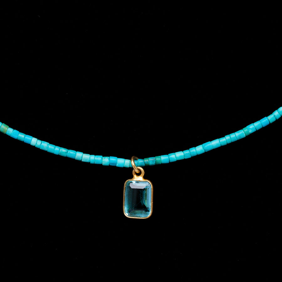 Blue Topaz and turquoise necklace