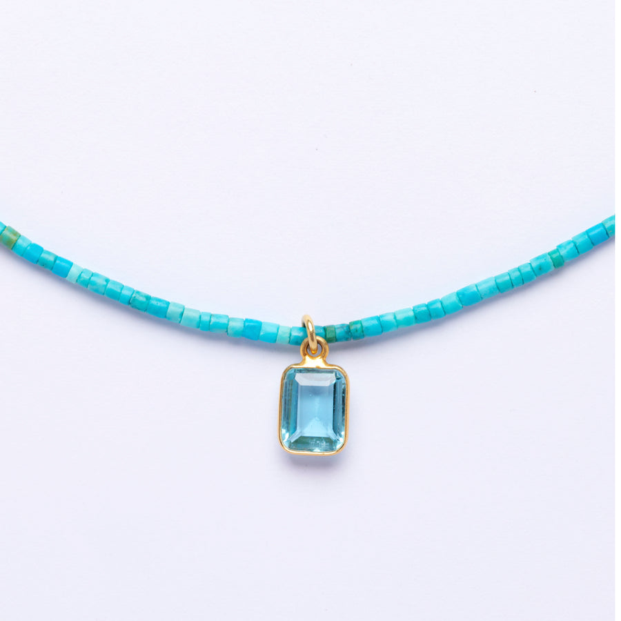 Blue Topaz and turquoise necklace