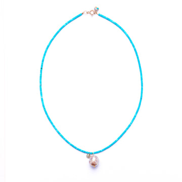 turquoise grey diamond and pearl necklace