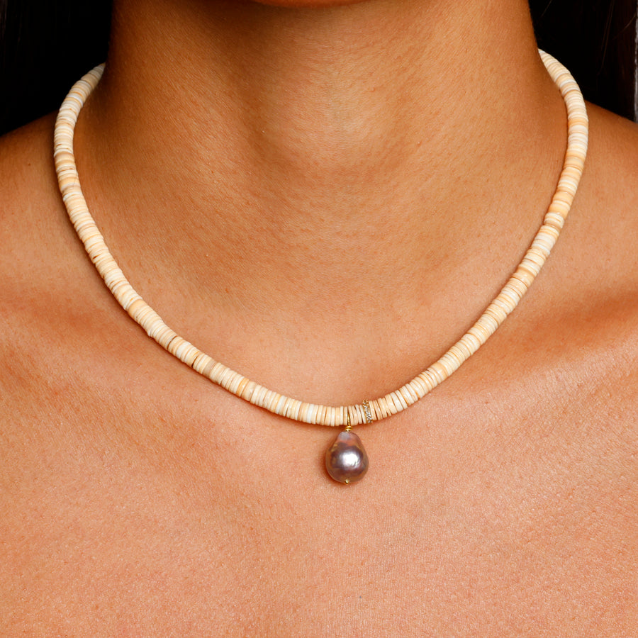 shell, diamond and pearl necklace, medium